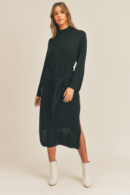 Black Long Sleeve Sweater Dress