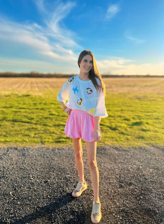 Easter Egg & Bunny Sequins Tee