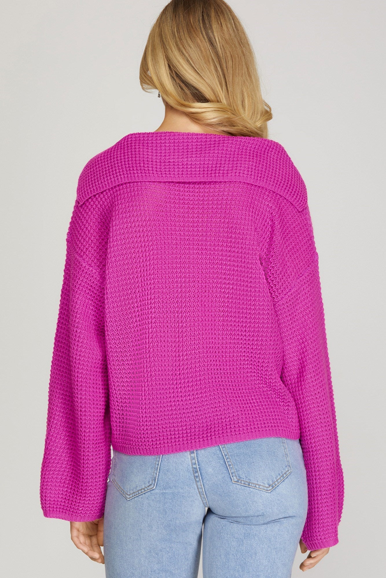 Hot Pink Collared Sweater