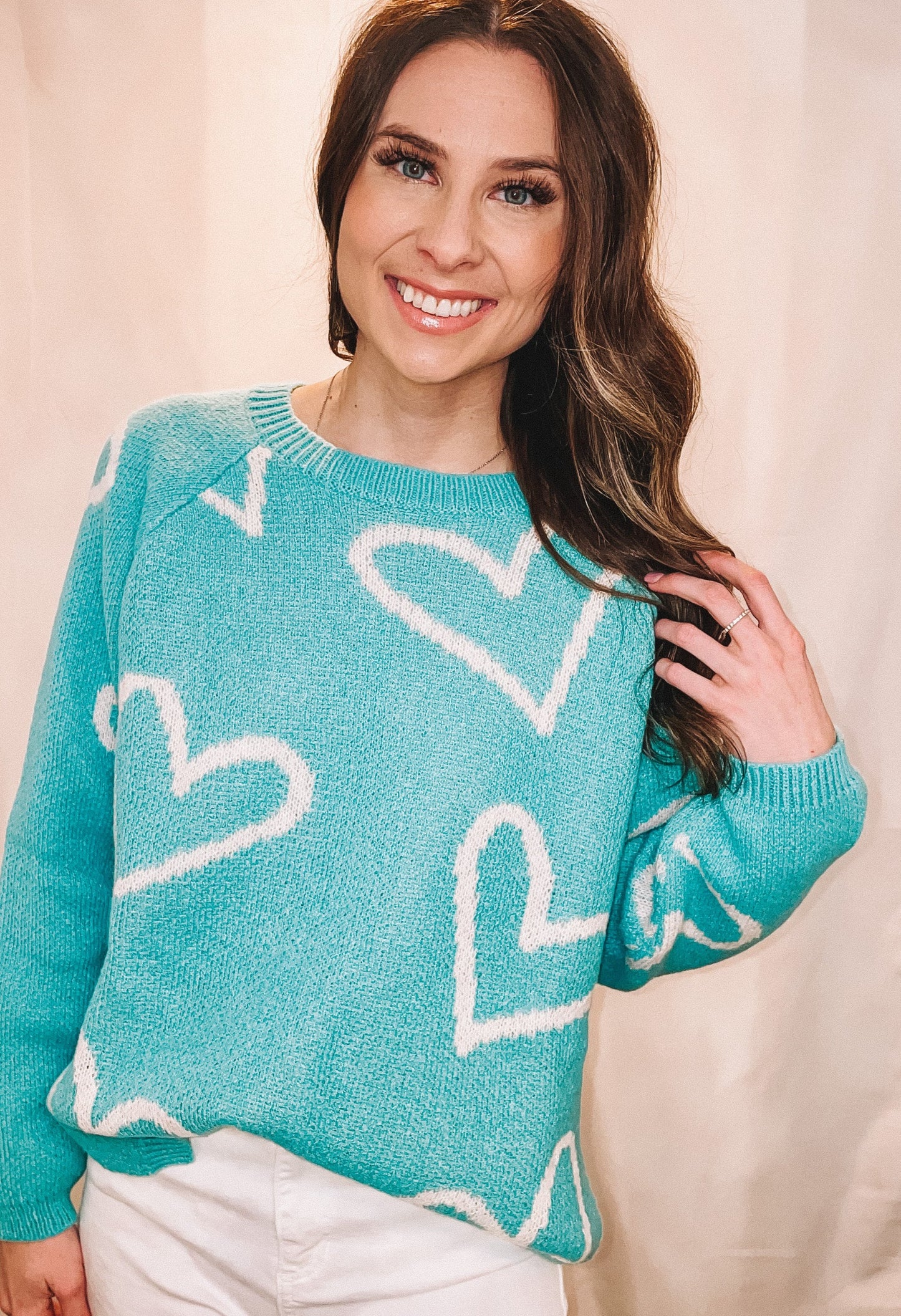 Blue Heart Sweater