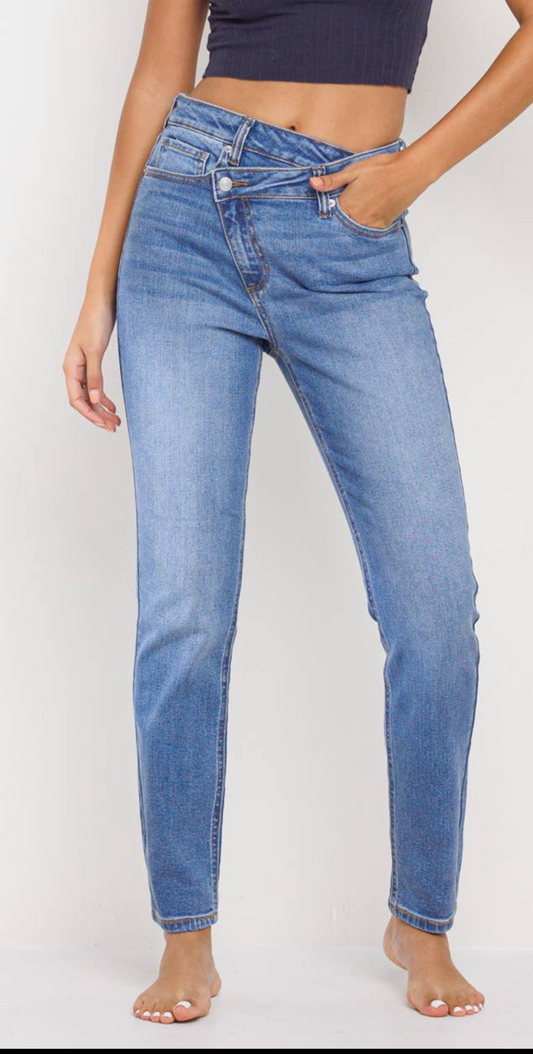 High Rise Skinny Crossover Jeans