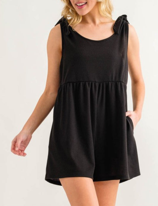 Washed Thermal Sleeveless Romper